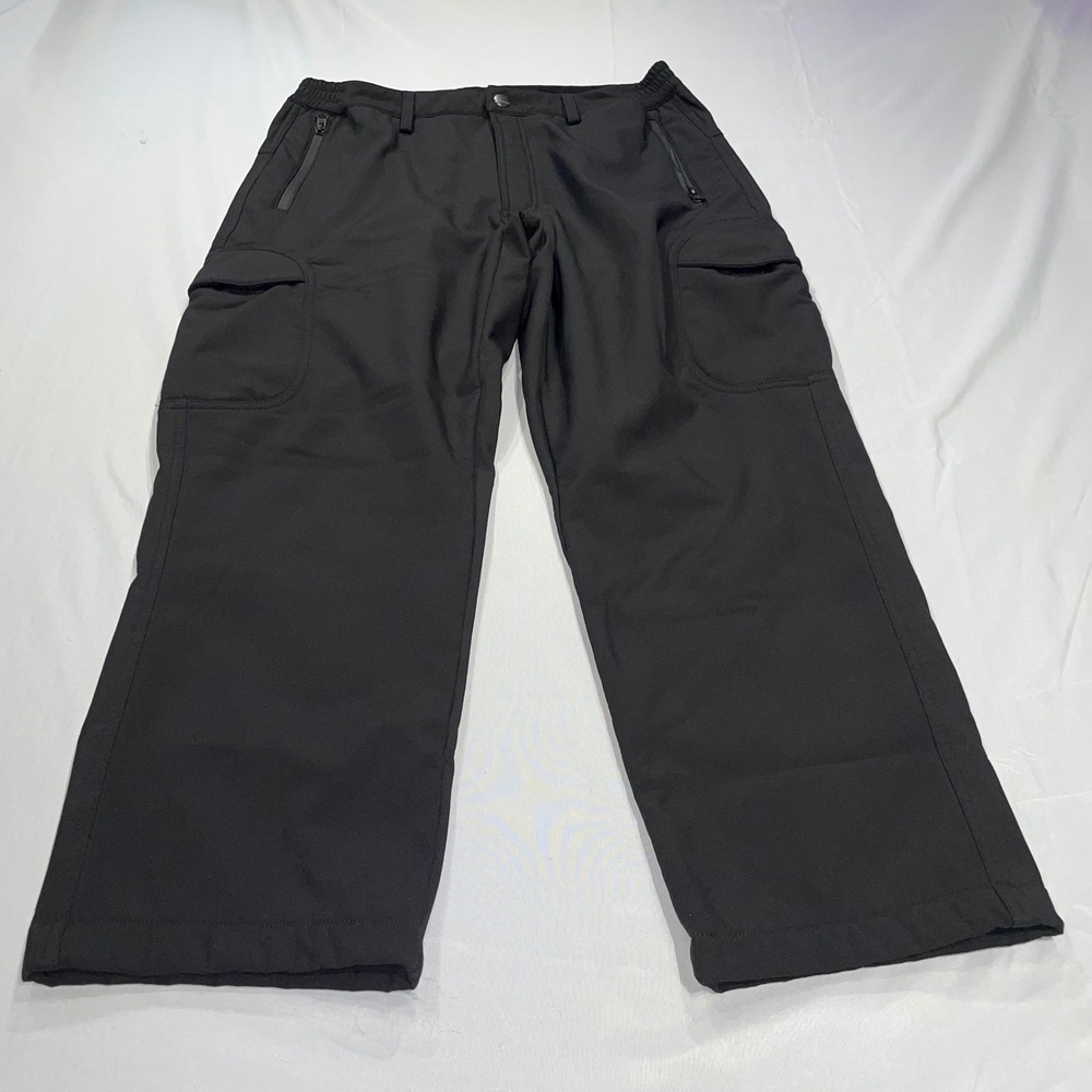 Free Soldier Tactical Cargo Pants Mens 34x26 Black Softshell Fleece Lined Hiking